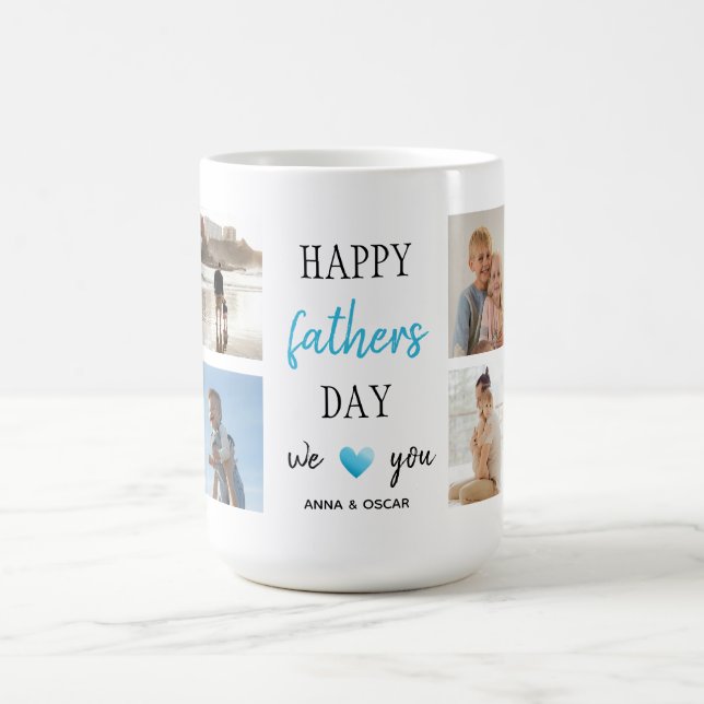 Fête des pères de café Mug | Collage personnalisé (Centre)