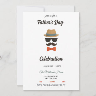 Fête des pères Fedora Beige Invitation
