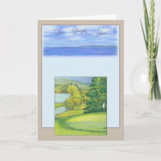 Fête des pères golf illustration carte de voeux (Devant)