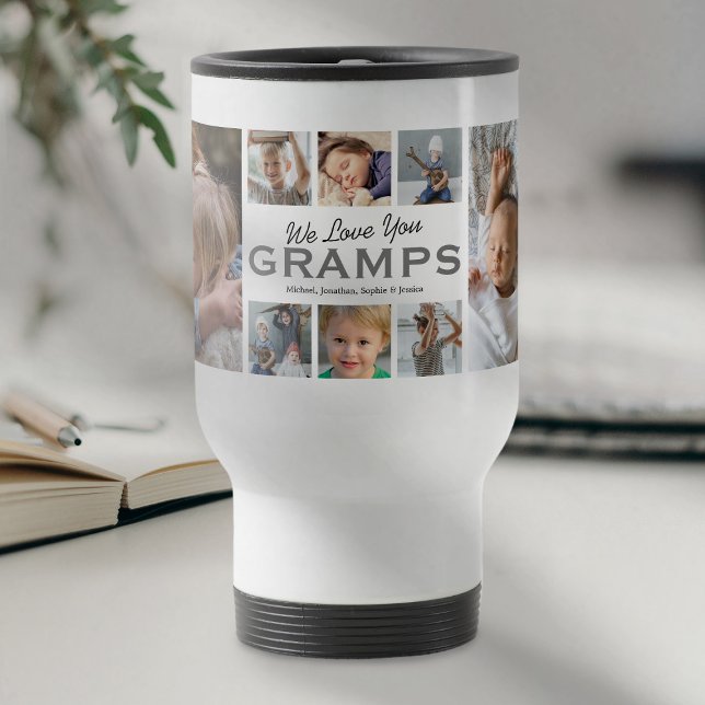 Fête des pères Gramps Photo Collage Voyage Mug (Créateur téléchargé)