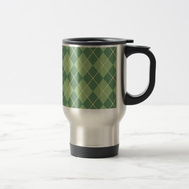 Fête des pères Jacquard verte café cadeau Mug (Droit)