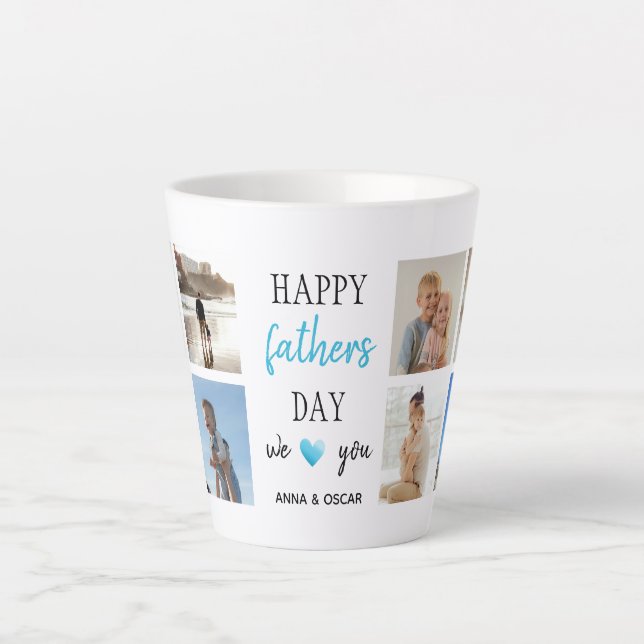 Fête des pères latte Mug | Photos personnalisés (Devant)