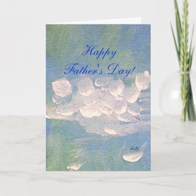 Fête des pères Nuages blancs Carte de peinture Cie (Devant)