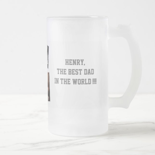 Fête des pères personnalisée Mugs AJOUTER VOTRE PH (Droit)