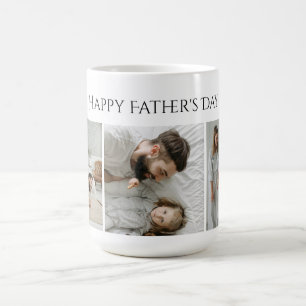 Fête des pères Photo Mug - Custom 3 Photos & Texte