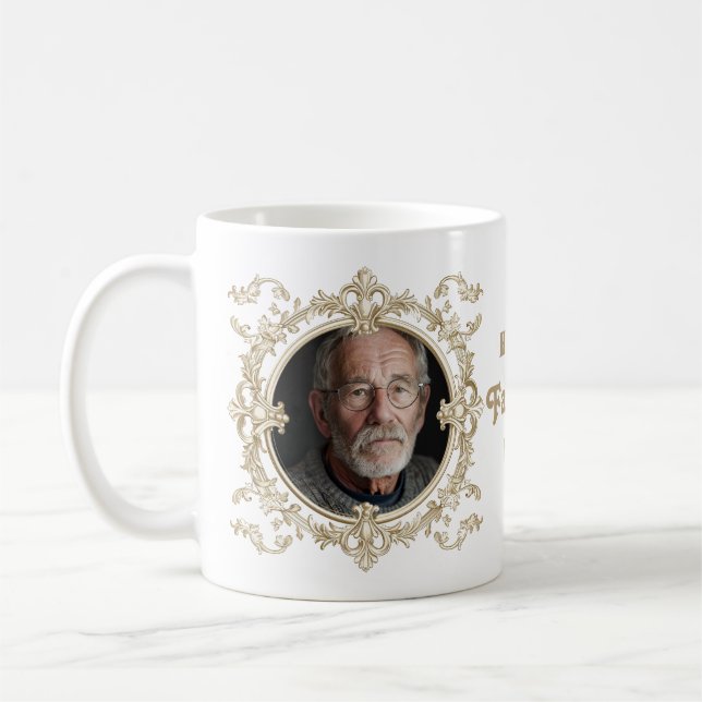 Fête des pères photo personnalisée Mug élégant Cad (Gauche)