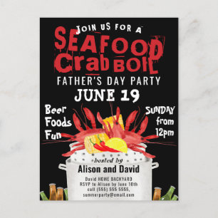 Fête des pères Photo Seafood Party Invitation