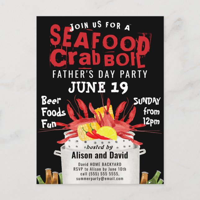 Fête des pères Photo Seafood Party Invitation (Devant)