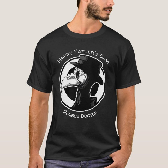 Fête des pères Plague Doctor Bird Mask B/W T-Shirt (Devant)