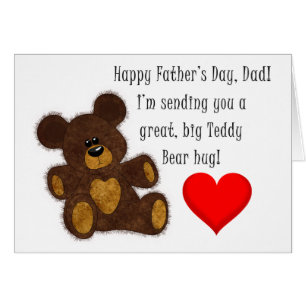 Fête des pères Teddy Bear Hug - 5" x 7" Art Card