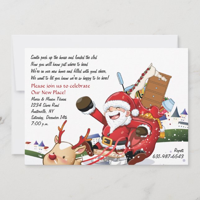 Fête des Vacances - Faire-part de déménagement (Devant)