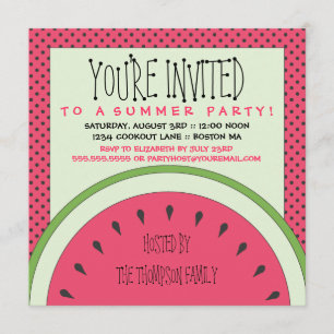 Fête d'été de Watermelon Invitation