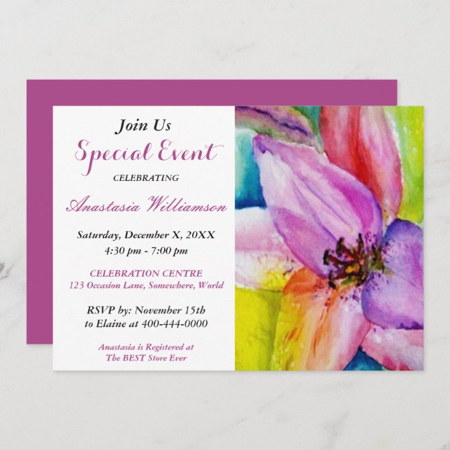 FÊTE D'ÉTÉ INVITATION (Devant / Derrière)