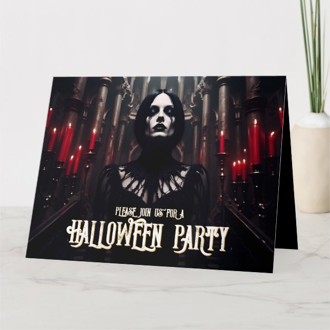 Fête d'Halloween – Invitation gothique sombre (Devant)