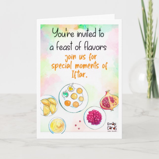 Fête d'Iftar - Carte Colorée (Devant)