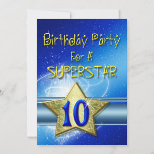 Fête du 10e anniversaire Invitation pour une Super