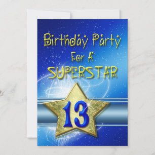 Fête du 13e anniversaire Invitation pour une Super