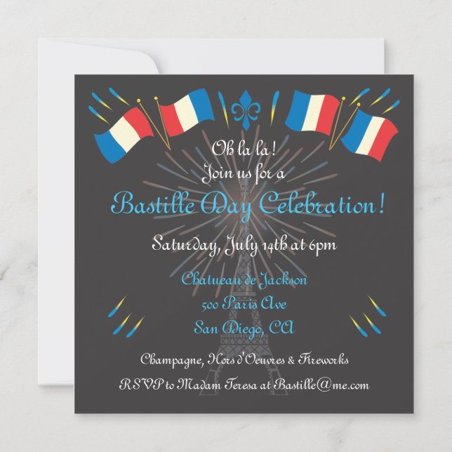 Fête du 14 juillet Invitation (Dos)