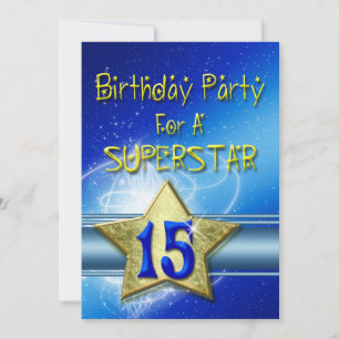 Fête du 15e anniversaire Invitation pour une Super