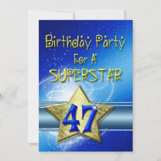 Fête du 47e anniversaire Invitation pour une Super
