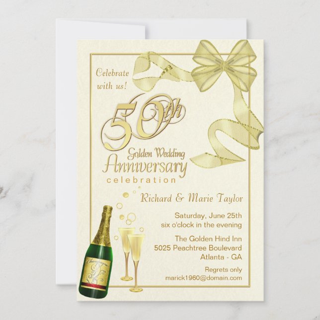 Fête du 50e anniversaire - Bargain Invitations (Devant)