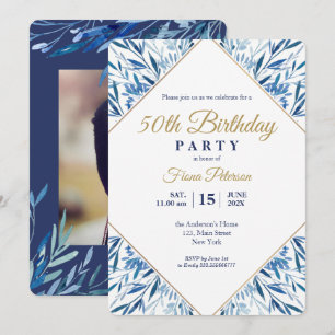 Fête du 50e anniversaire Photo sur invitation