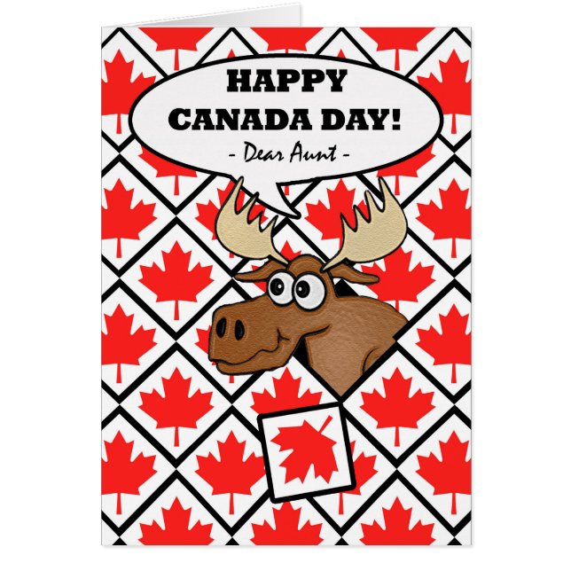 Fête du Canada pour la tante, l'orignal aux carrea (Devant)