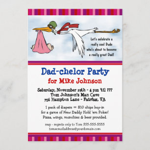 Fête du Dadchelor - Invitations De Douche Du Cute