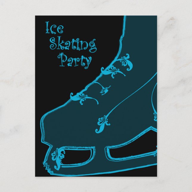 fête du patinage sur glace invitation paisley (Devant)