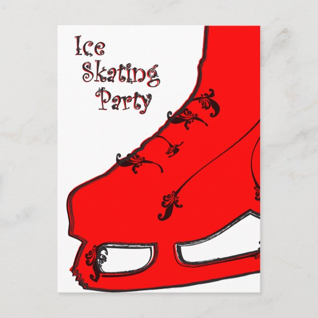fête du patinage sur glace invitation paisley (Devant)