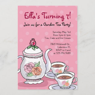 Fête du Thé de Fille Invitations d'anniversaire th