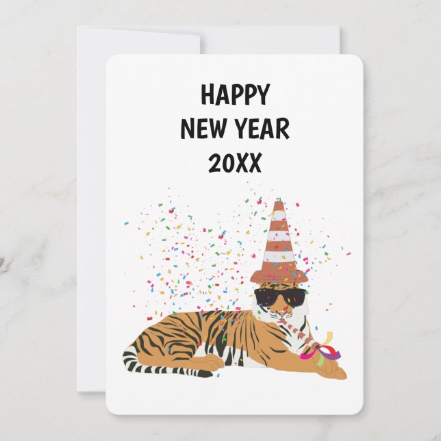 Fête du tigre - Animaux - Carte de Nouvel An (Devant)