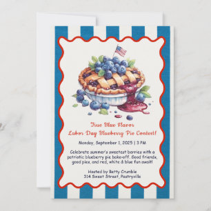 Fête du Travail Blueberry Pie Bake Off Invitation