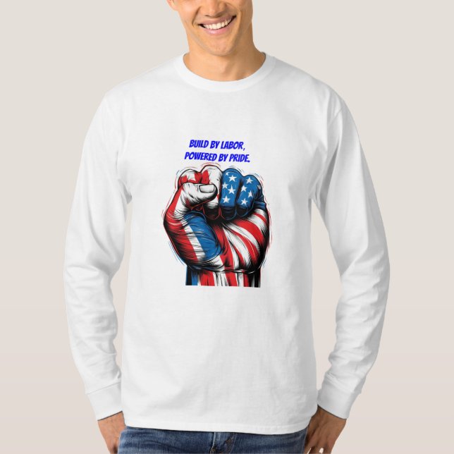 Fête du travail du drapeau américain en t-shirt bl (Devant)