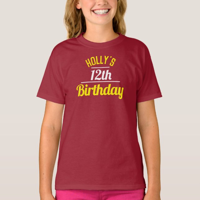 Fête d'un T-shirt 12e anniversaire (Devant)