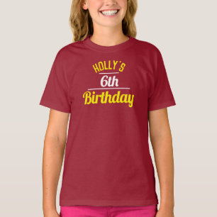 Fête d'un T-shirt 6 Ans