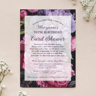 Fête élégante aux fleurs sombres avec cartes en ca