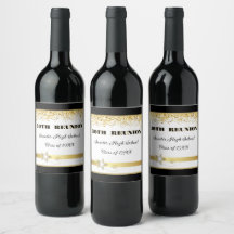 Fête! Étiquettes de bouteilles de vin personnalisé