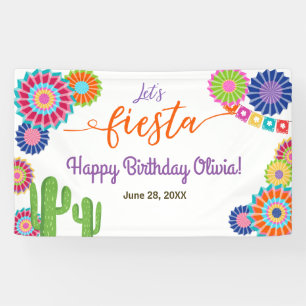 Fête Fête bannière Anniversaire Mexicaine Cactus F