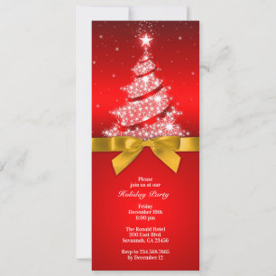 Fête Fête de Fêtes Élégante Invitation Rouge