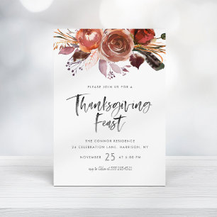 Fête Florale d'Action de grâce Invitation Automne