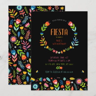 Fête Florale Invitations d'anniversaire