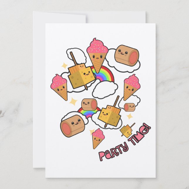 Fête Heure Nourriture Anniversaire Invitation (Devant)