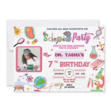Fête Mad Science Invitation Anniversaire Pour Fill