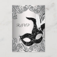 Fête Mascarade Mascarade en noir argent RSVP