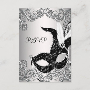Fête Mascarade Mascarade en noir argent RSVP