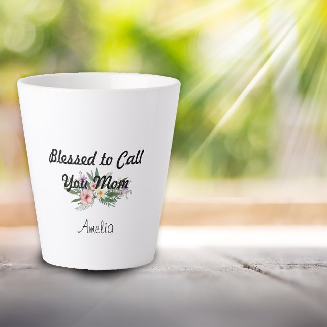 Fête-mère fleur sauvage Gratitude Latte Mug (Créateur téléchargé)