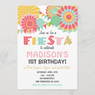 Fête mexicaine Anniversaire Invitation Pink Gold