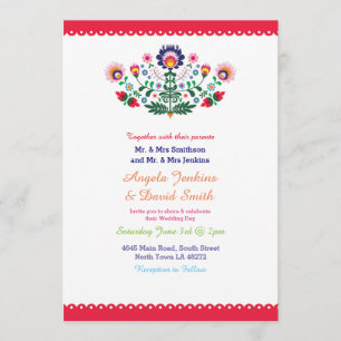 Fête mexicaine de mariage Invitation colorée