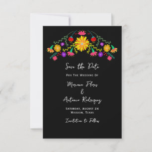 Fête mexicaine florale  Carte de sauvegarde de la 